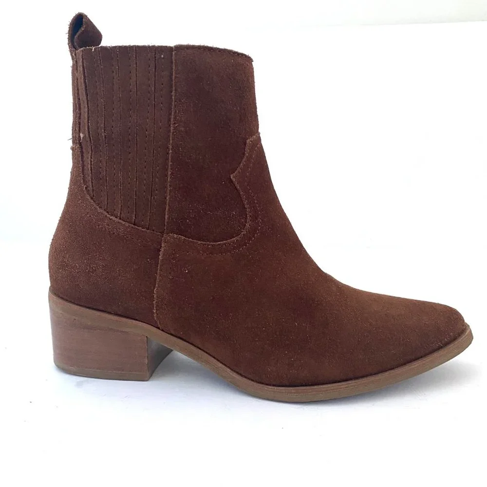Steven by Steve Madden Brown Wayland Western Suede Boots - Picture 4 of 16